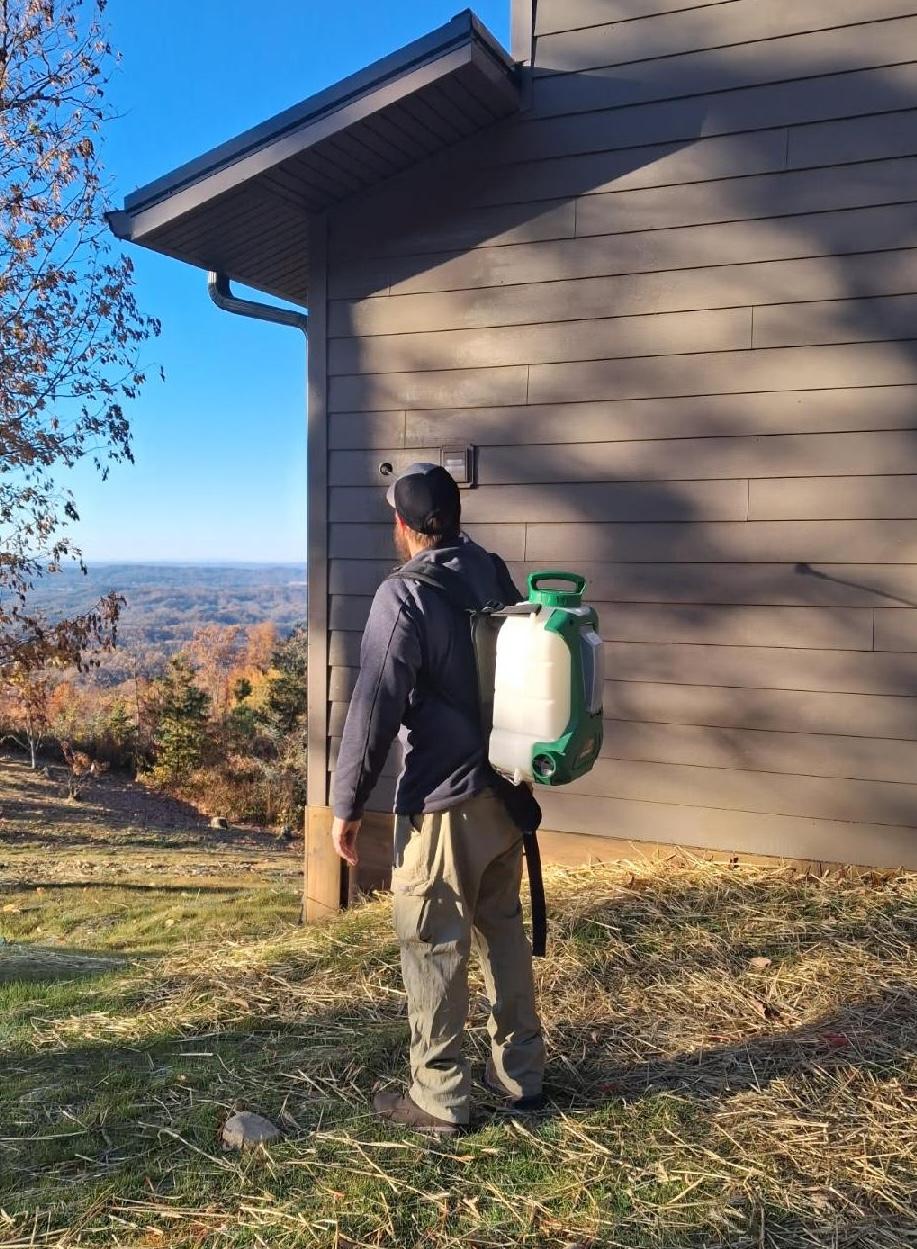 Critter Wranglers technician inspecting a crawlspace
