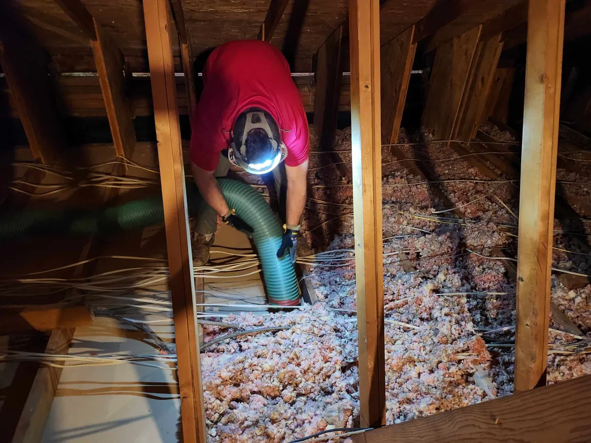 Attic restoration and insulation work