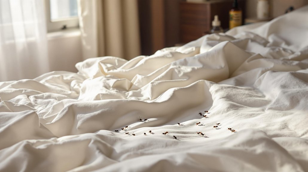 remove ants from bed