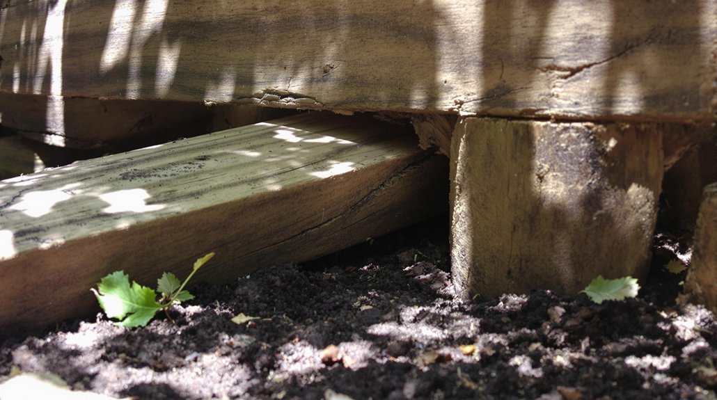 wood meets soil directly